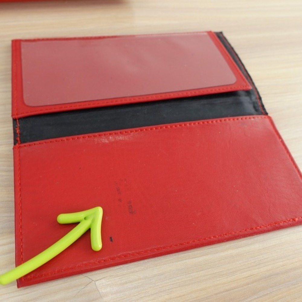 Vintage Coach Wallet Womens Red Clutch Trifold Long Purse Card Check‎ USA FLAWED - Picture 12 of 16